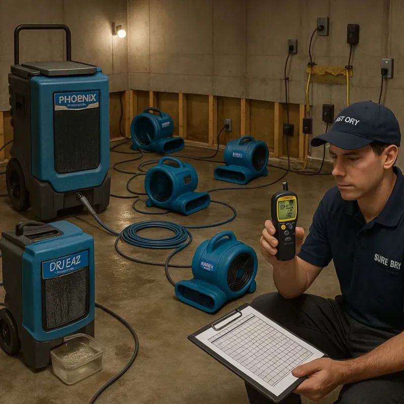 Structural Drying and Dehumidification process in Raceland, LA